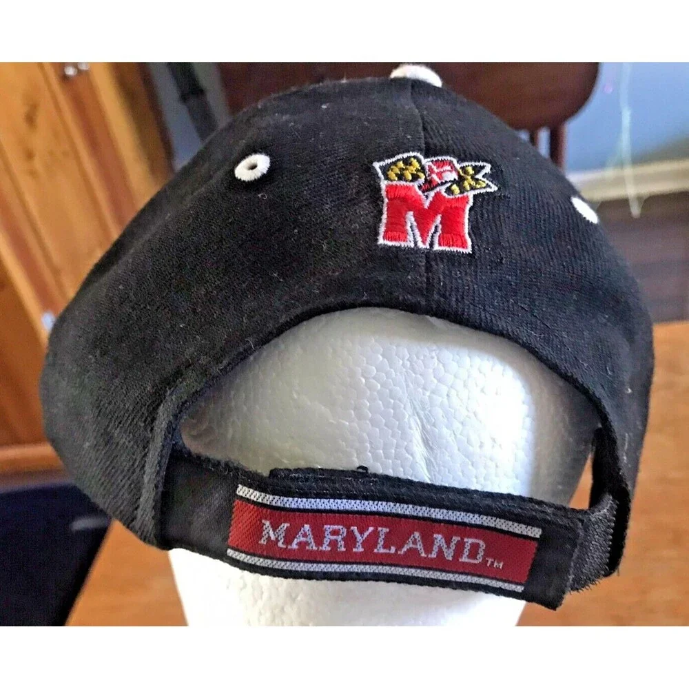Maryland Terrapins Baseball Hat Terps Black Drew Pearson Cap University MD